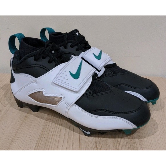 Nike Diamond Turf Vapor Edge TD Football Cleats Mens 7.5 Emerald White Black NEW - Picture 3 of 9